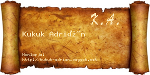 Kukuk Adrián névjegykártya